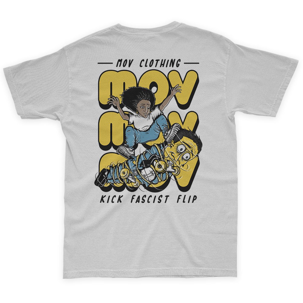 Camiseta Branca Kick Fascist Flip